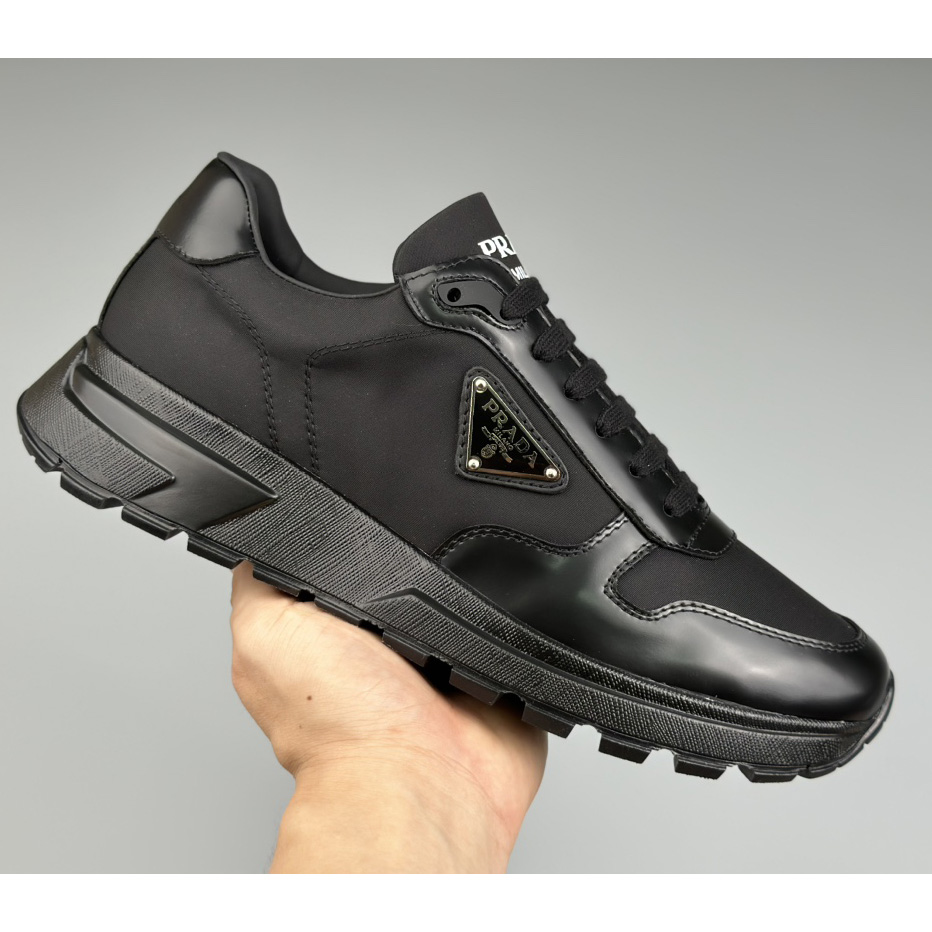 Prada Re-Nylon And Brushed Leather Sneakers - DopestKickz