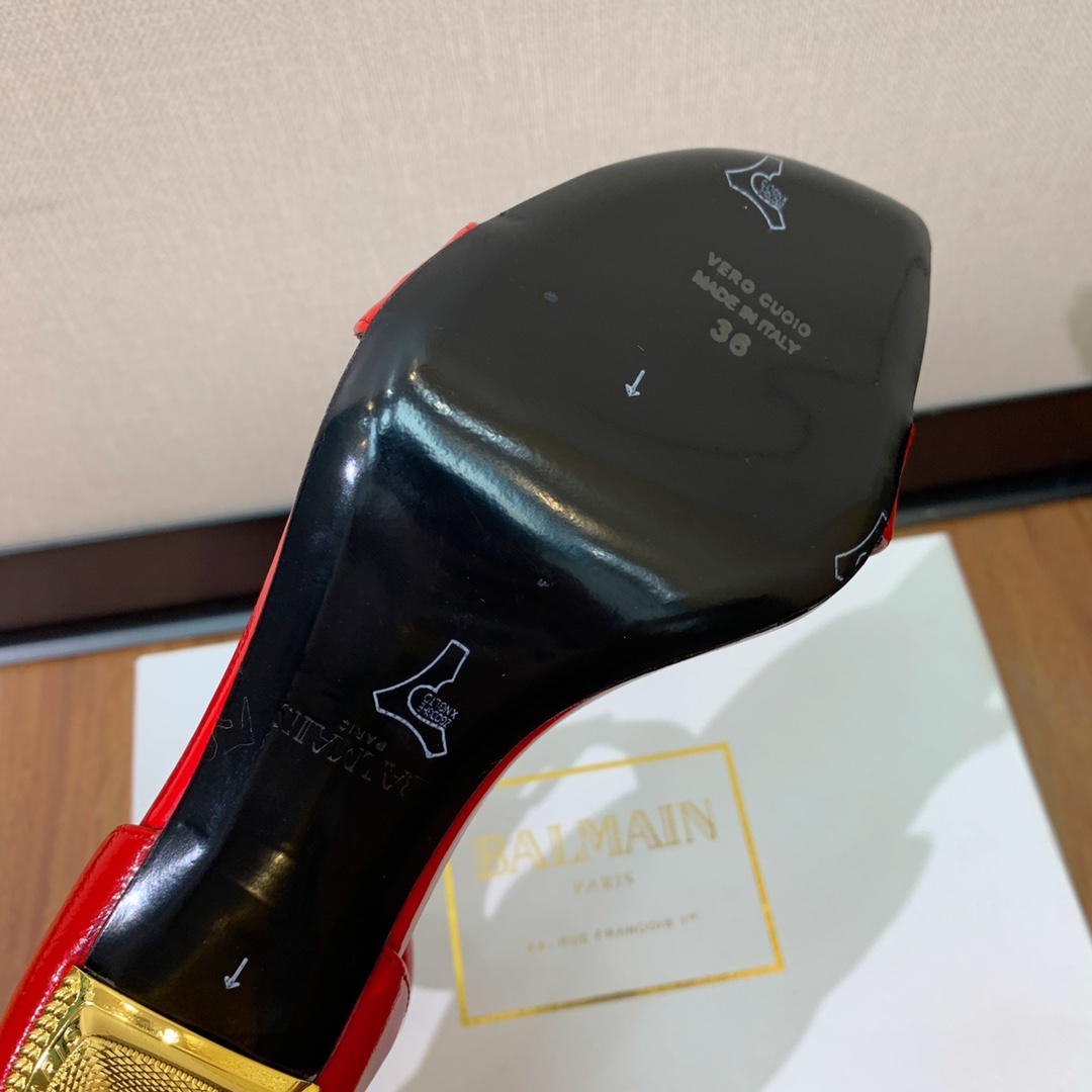 Balmain Moneta Patent Leather Sandals - DopestKickz