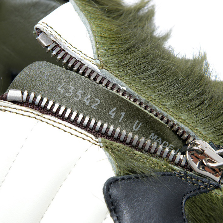 Rick Owens Green Pony Hair High Sneakers - DopestKickz
