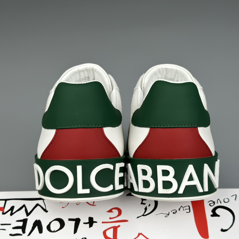 Dolce & Gabbana Calfskin Portofino Sneakers With DG Logo - DopestKickz