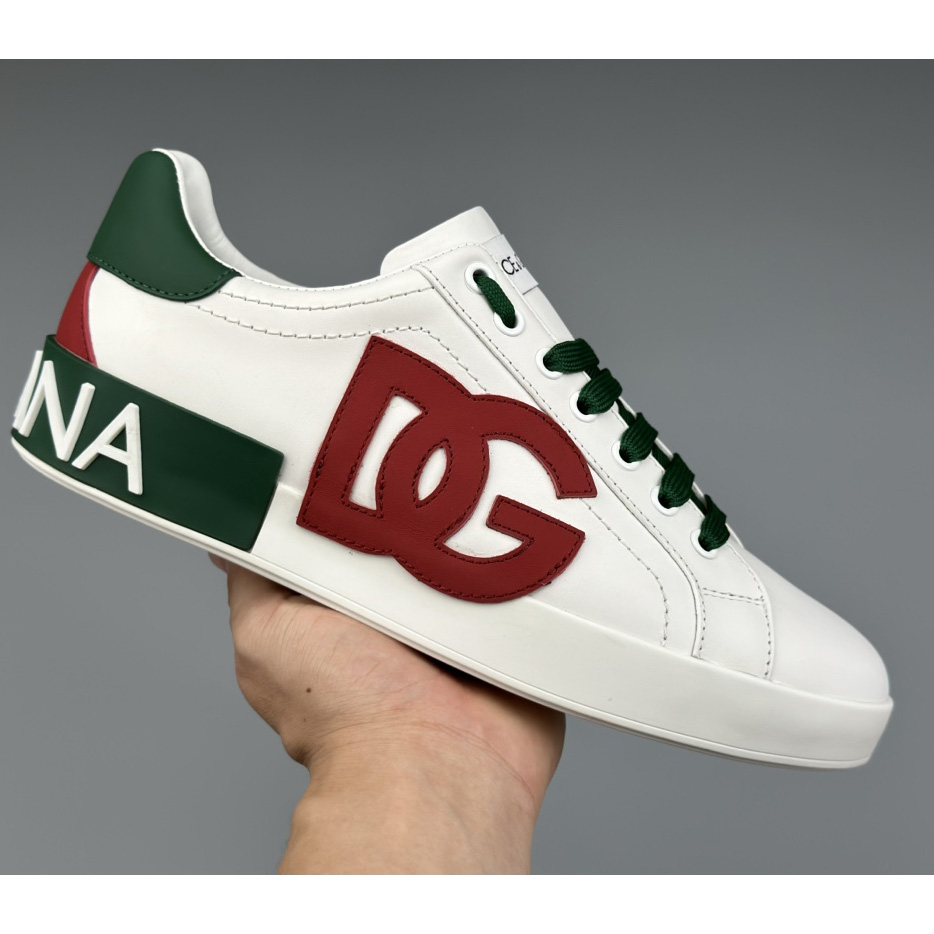 Dolce & Gabbana Calfskin Portofino Sneakers With DG Logo - DopestKickz