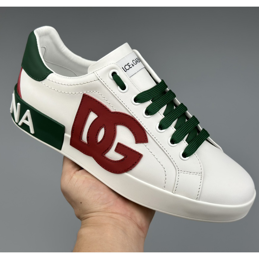 Dolce & Gabbana Calfskin Portofino Sneakers With DG Logo - DopestKickz