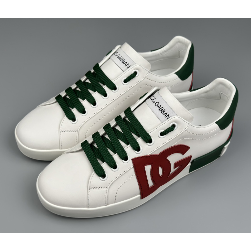 Dolce & Gabbana Calfskin Portofino Sneakers With DG Logo - DopestKickz