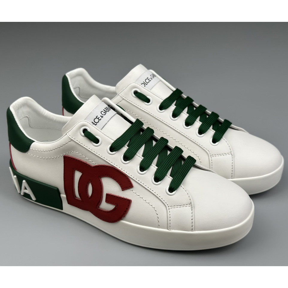 Dolce & Gabbana Calfskin Portofino Sneakers With DG Logo - DopestKickz