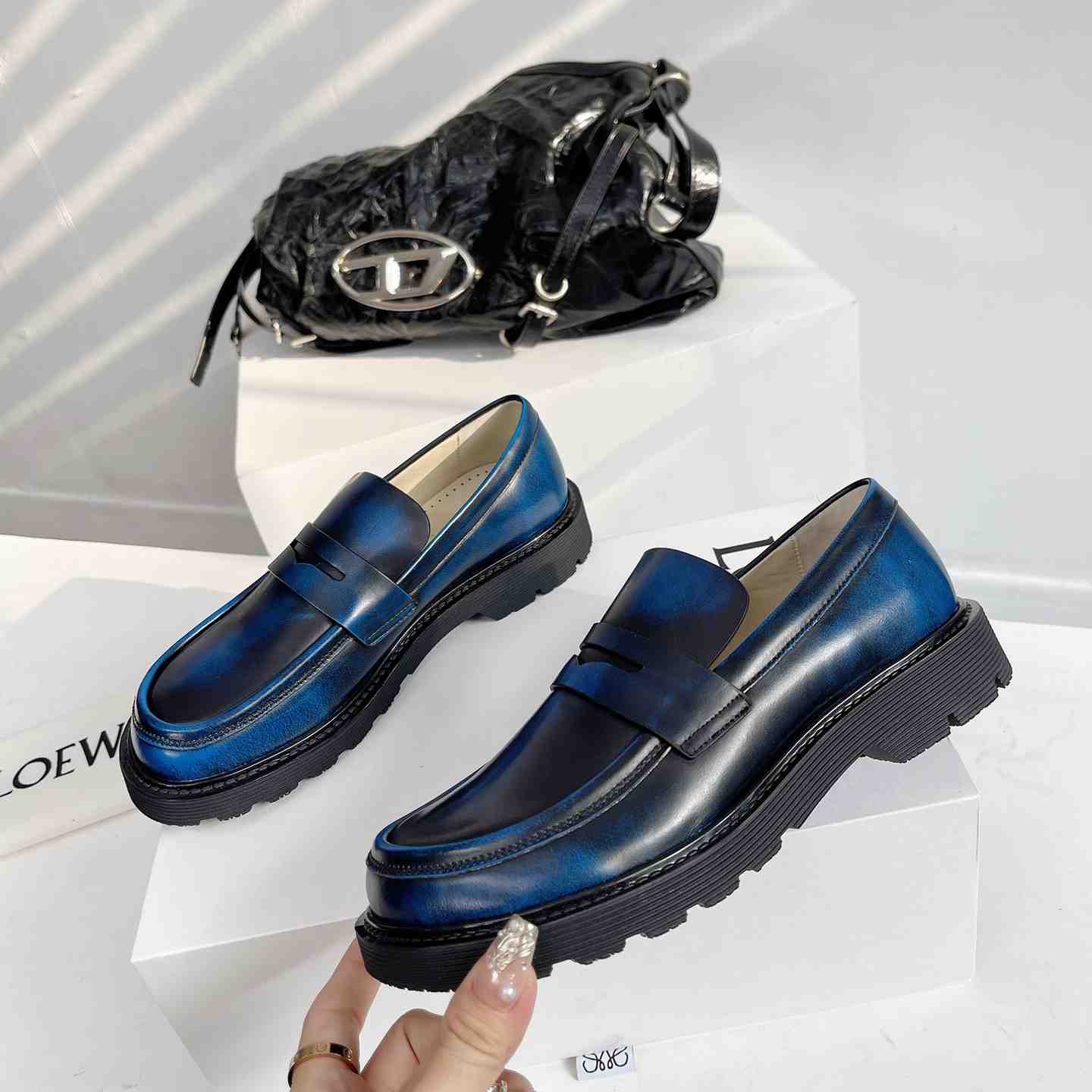 Loewe Blaze Loafer In Bicolour Brushed-off Calfskin - DopestKickz