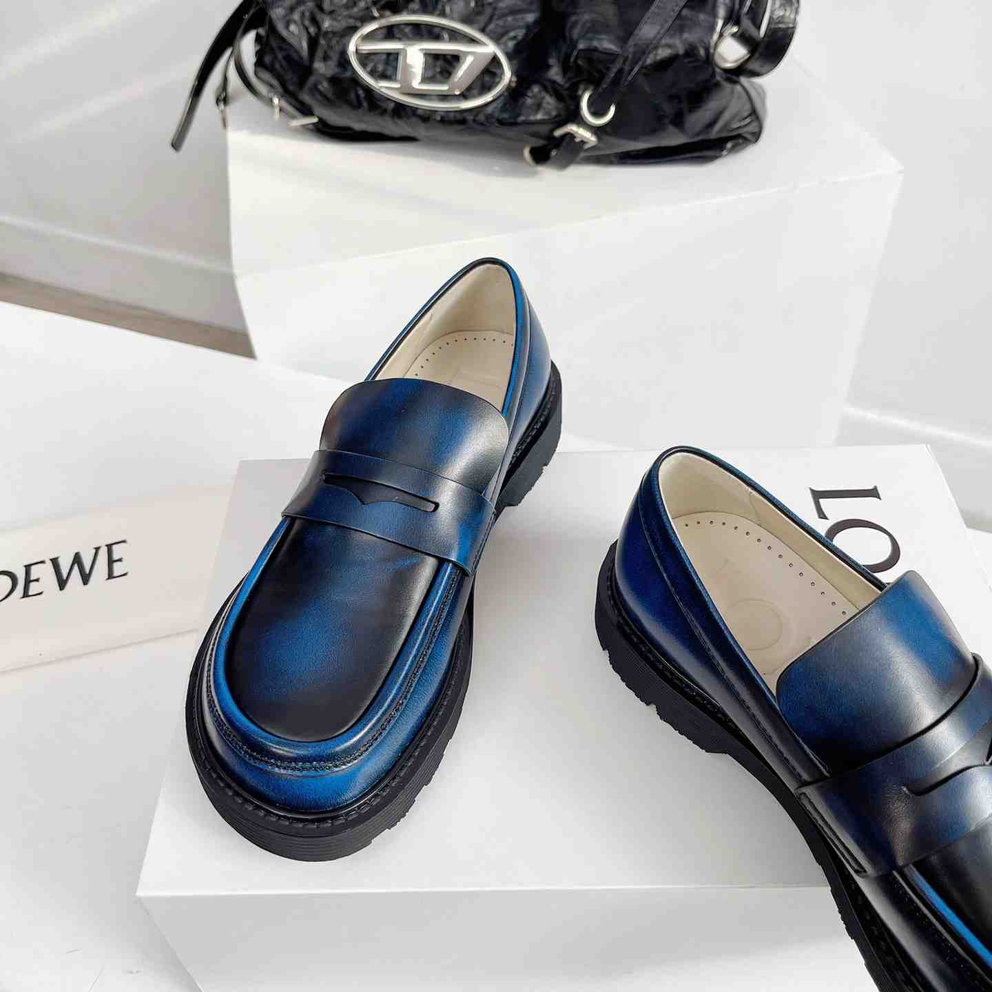 Loewe Blaze Loafer In Bicolour Brushed-off Calfskin - DopestKickz