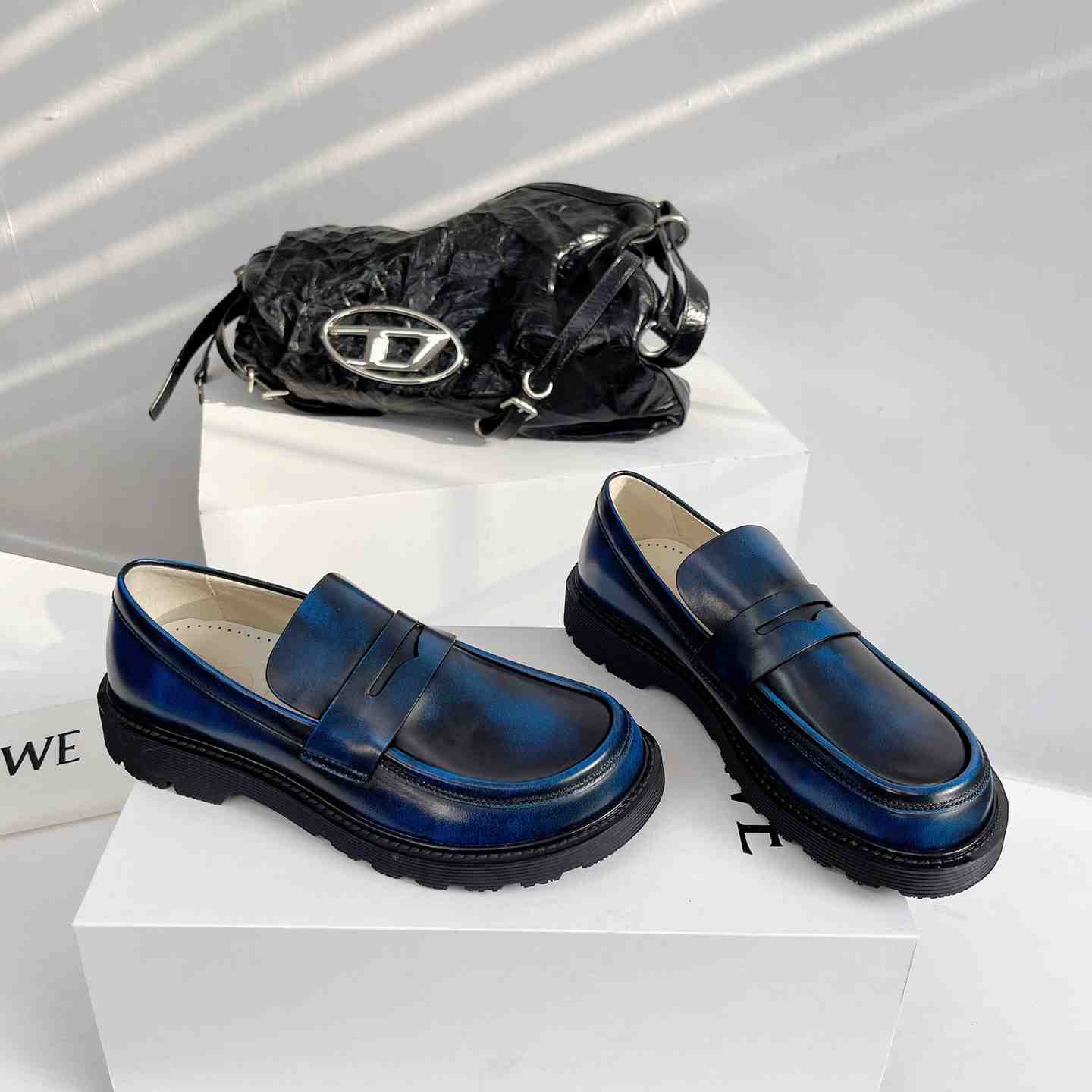 Loewe Blaze Loafer In Bicolour Brushed-off Calfskin - DopestKickz