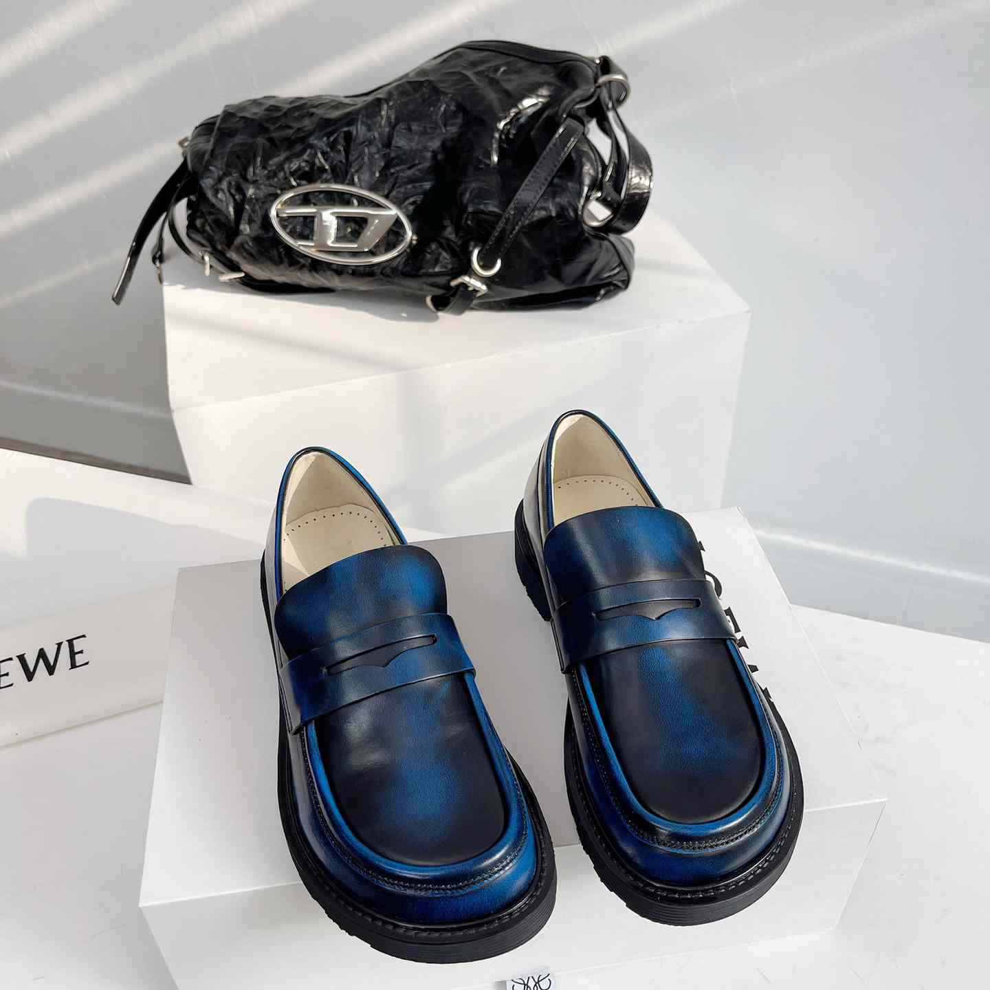 Loewe Blaze Loafer In Bicolour Brushed-off Calfskin - DopestKickz