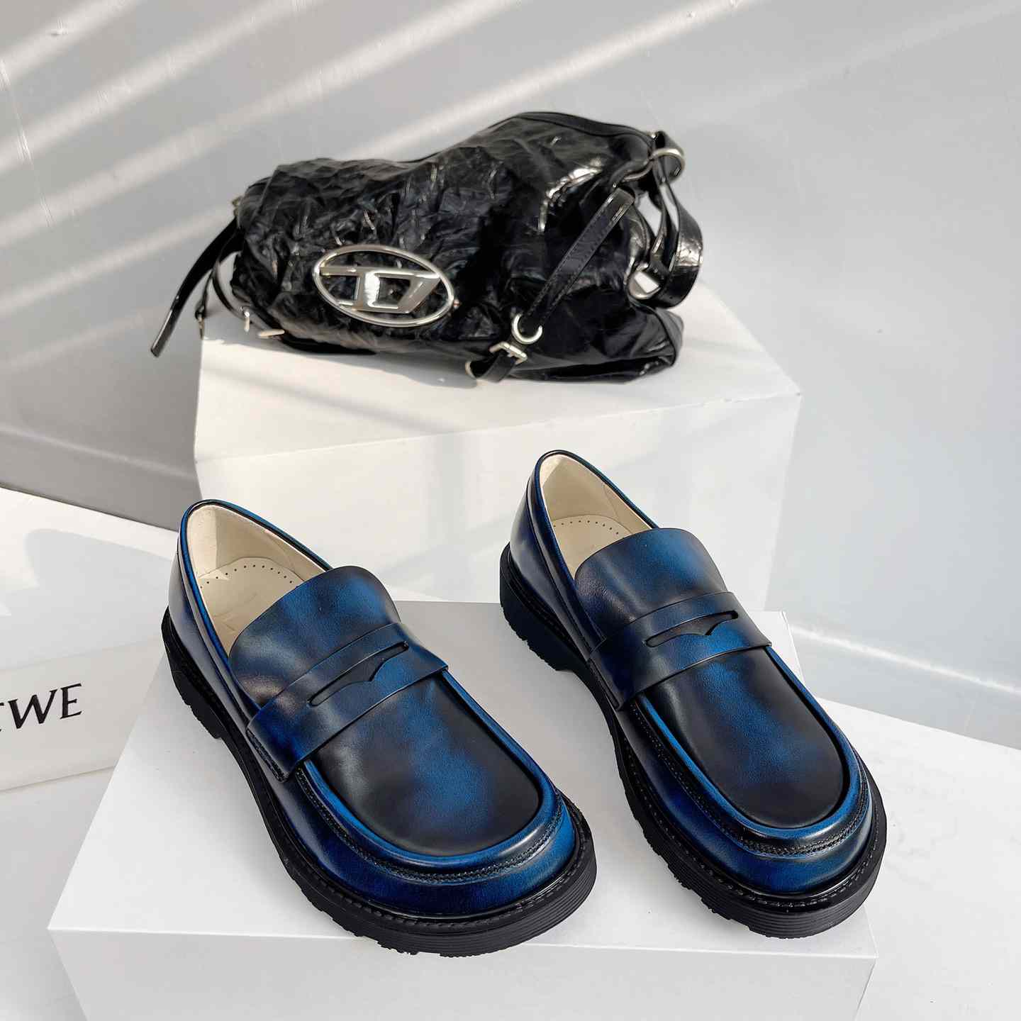 Loewe Blaze Loafer In Bicolour Brushed-off Calfskin - DopestKickz
