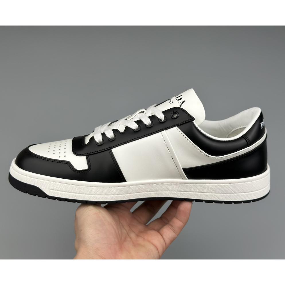 Prada Downtown Perforated Leather Sneakers - DopestKickz