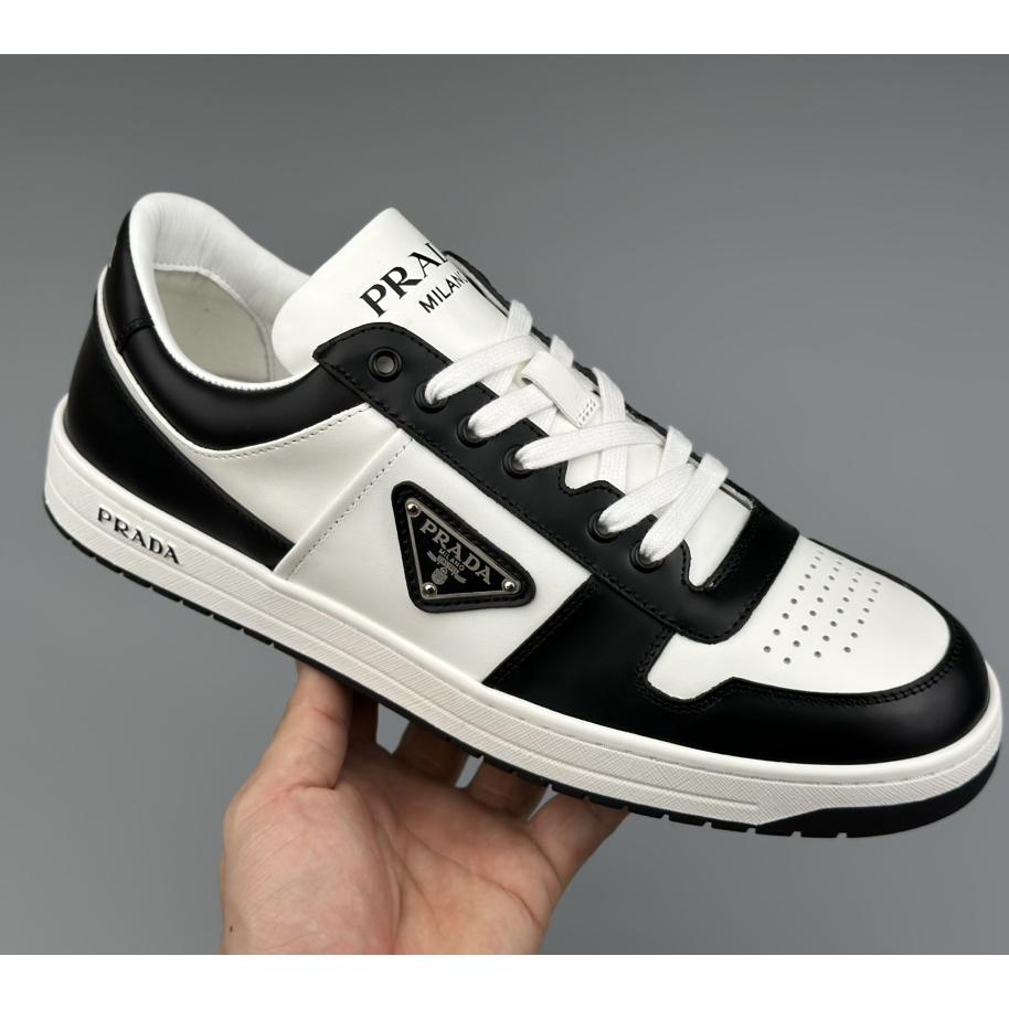 Prada Downtown Perforated Leather Sneakers - DopestKickz