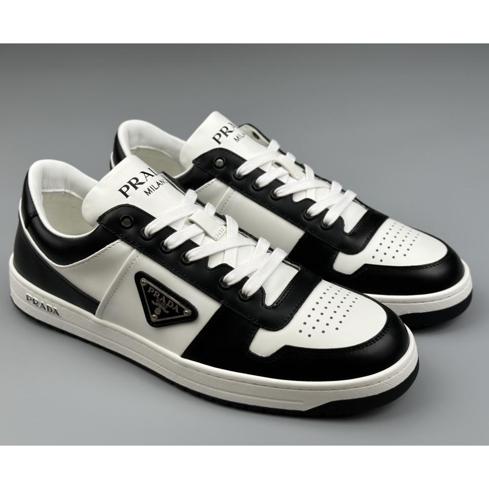 Prada Downtown Perforated Leather Sneakers - DopestKickz