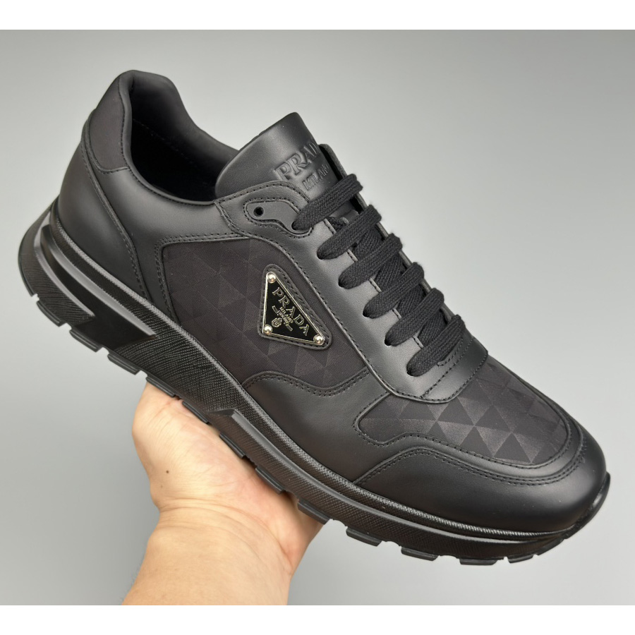 Prada Leather And Re-Nylon High-top Sneakers - DopestKickz