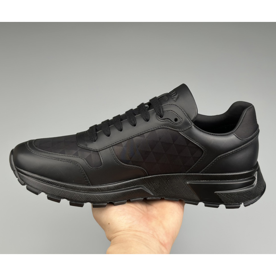 Prada Leather And Re-Nylon High-top Sneakers - DopestKickz