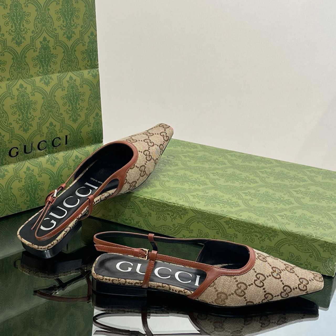 Gucci Women's GG Slingback Ballet Flat - DopestKickz