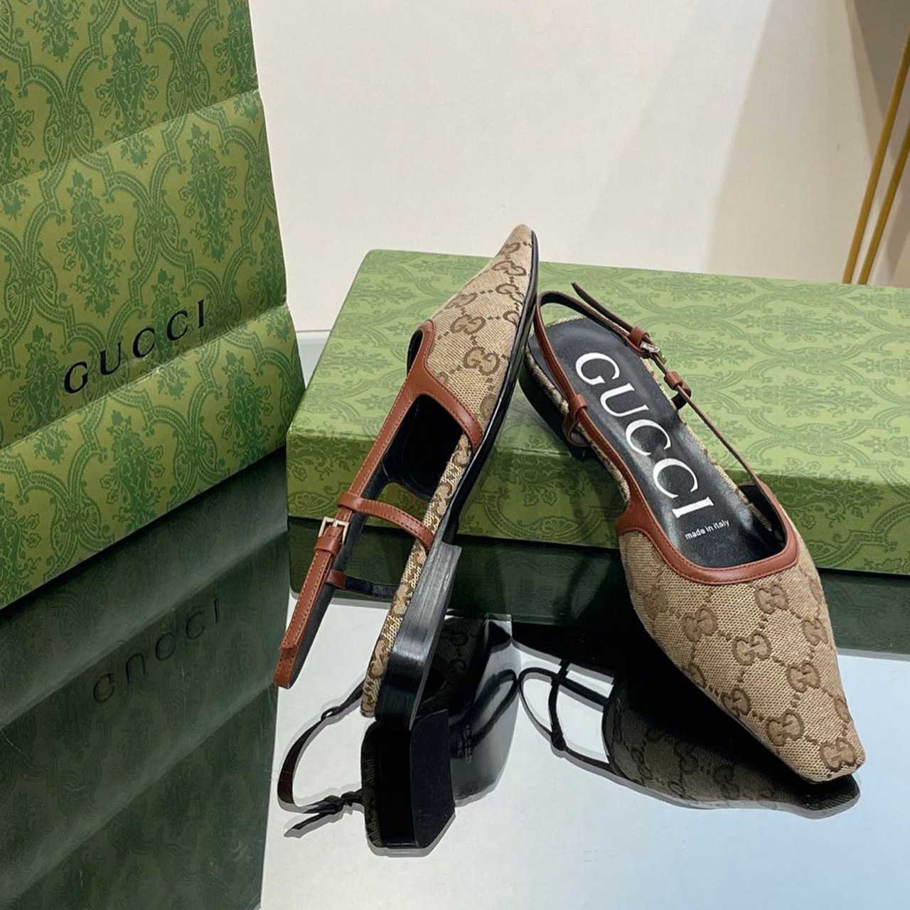 Gucci Women's GG Slingback Ballet Flat - DopestKickz