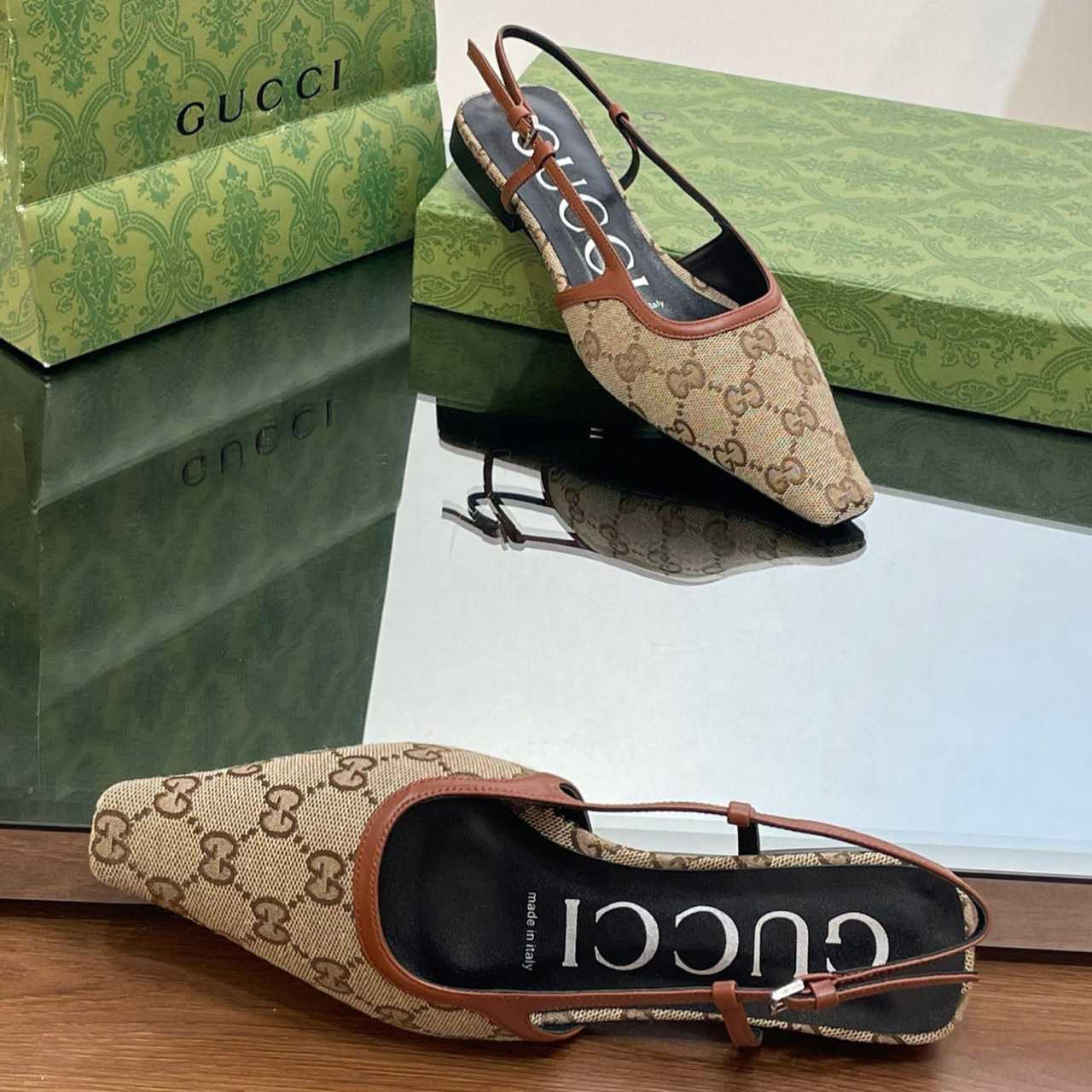 Gucci Women's GG Slingback Ballet Flat - DopestKickz