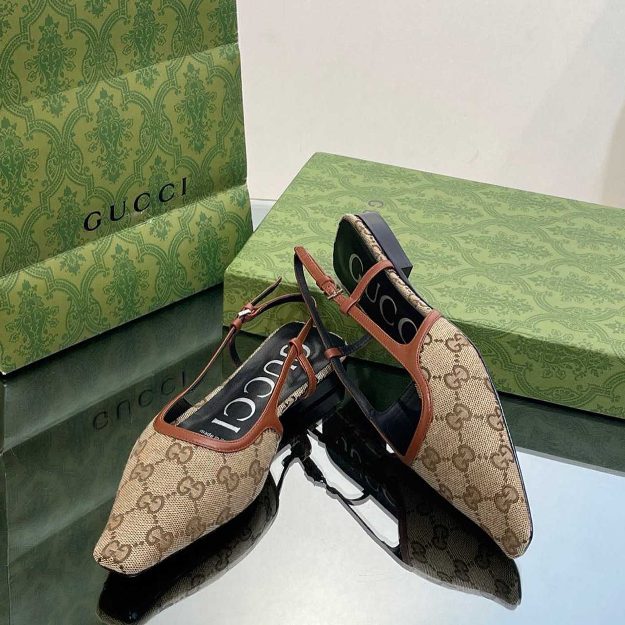 Gucci Women's GG Slingback Ballet Flat - DopestKickz