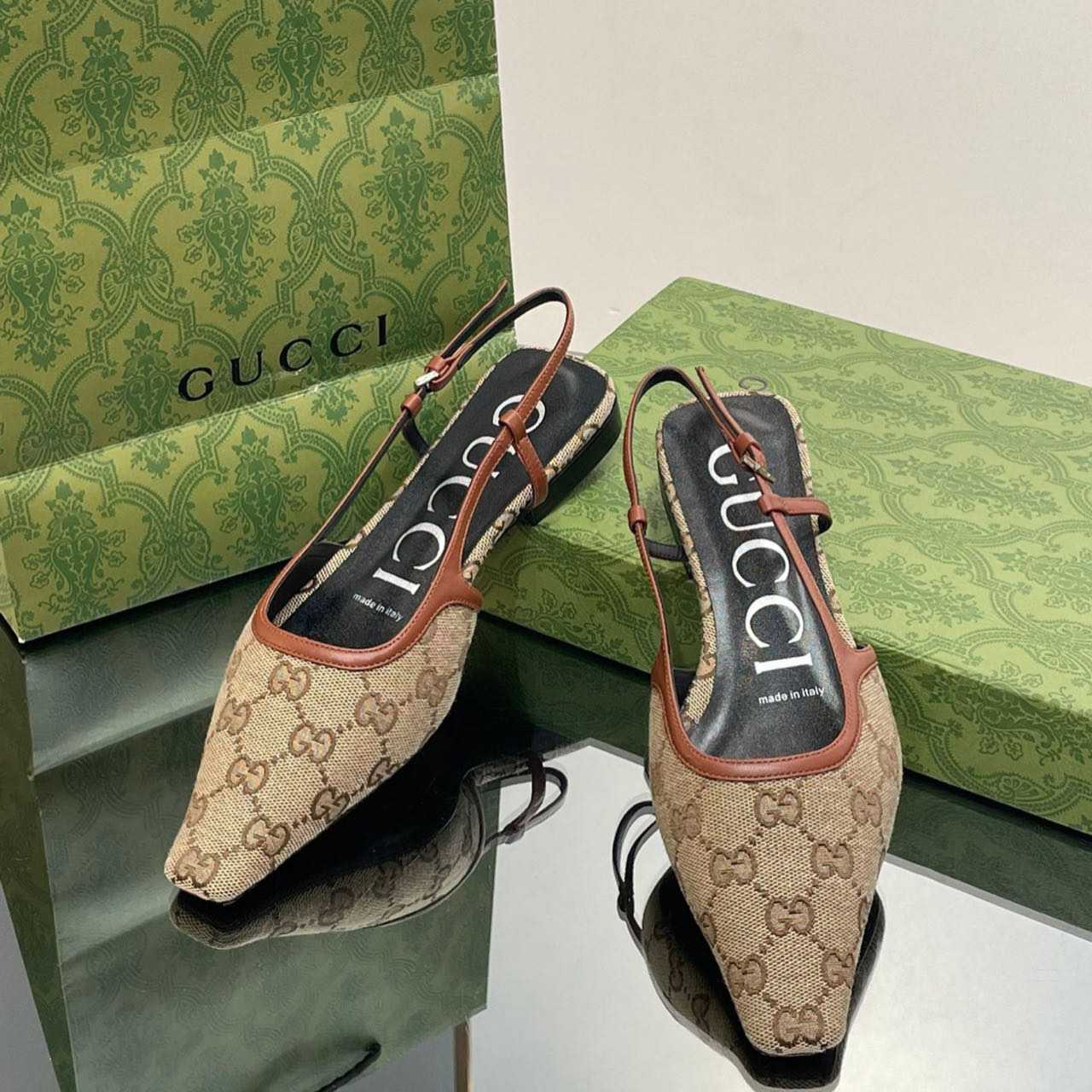 Gucci Women's GG Slingback Ballet Flat - DopestKickz