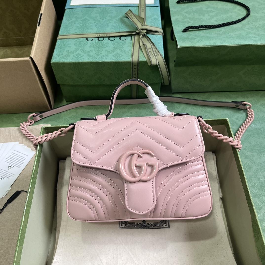 Gucci GG Marmont Mini Top Handle Bag(21-15.5-8cm) - DopestKickz