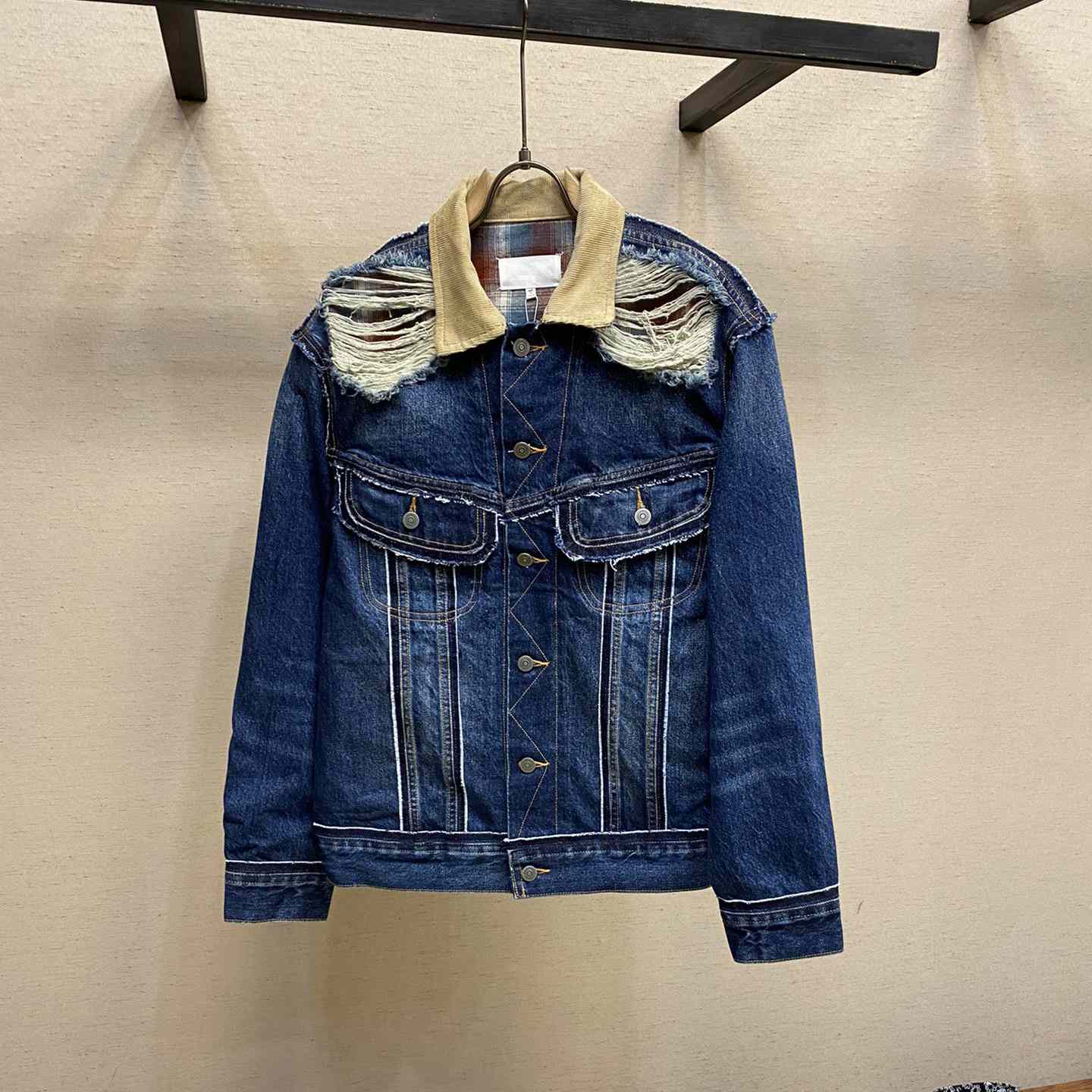 Maison Margiela Ripped-detail Denim Jacket - DopestKickz