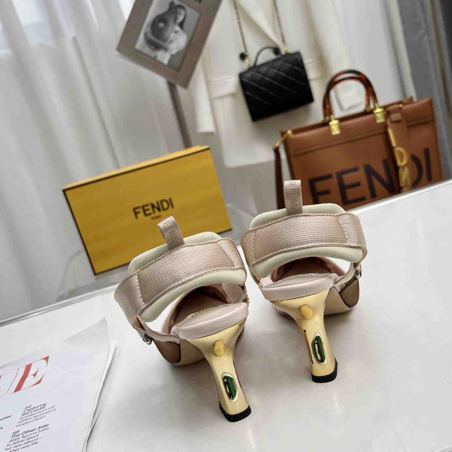 Fendi Colibrì Pink Mesh Medium-heeled Slingbacks - DopestKickz