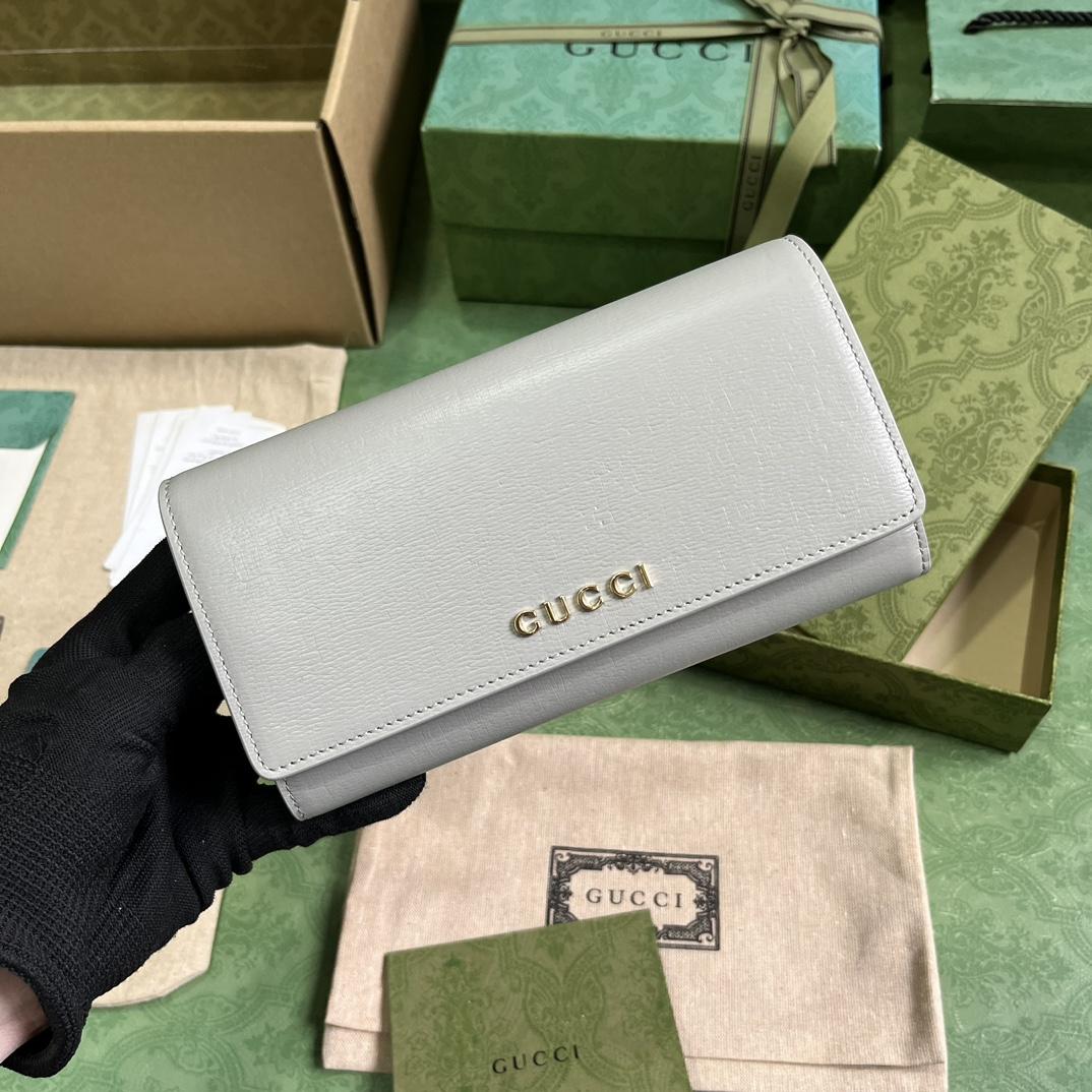 Gucci Continental Wallet With Gucci Script - DopestKickz