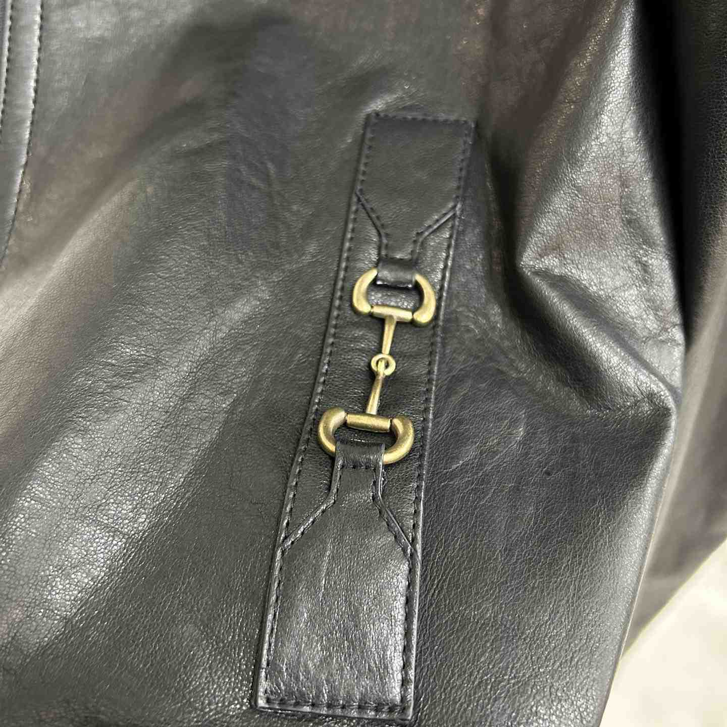 Gucci Leather Bomber Jacket - DopestKickz