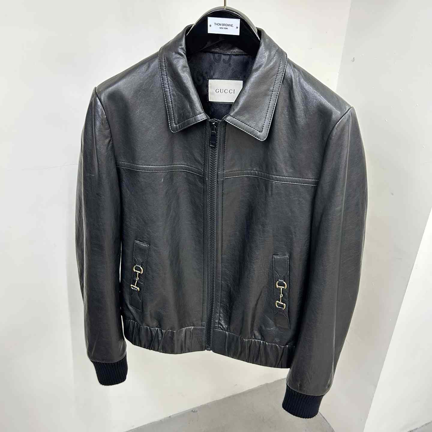 Gucci Leather Bomber Jacket - DopestKickz