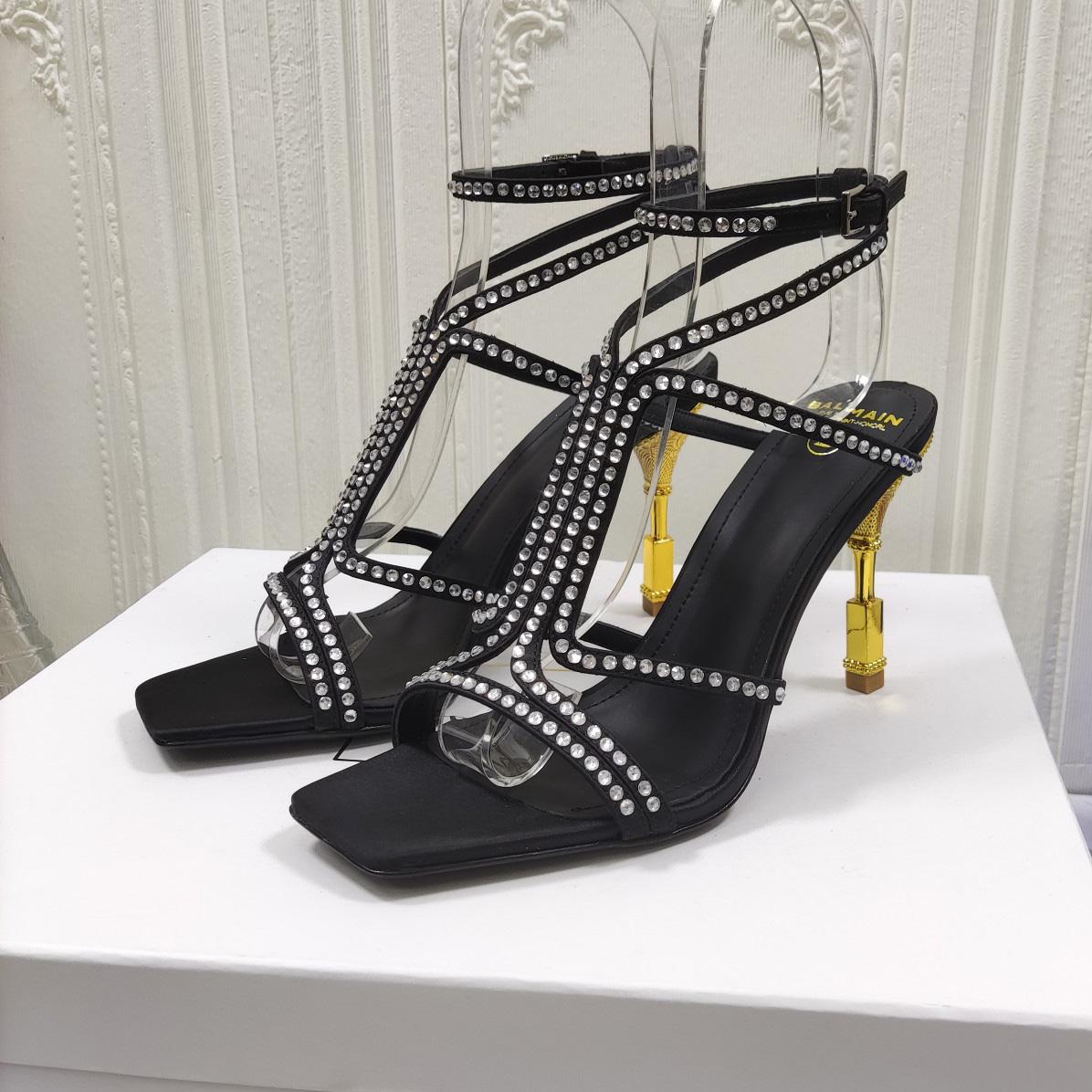 Balmain Moneta 95mm Crystal-embellished Sandals - DopestKickz