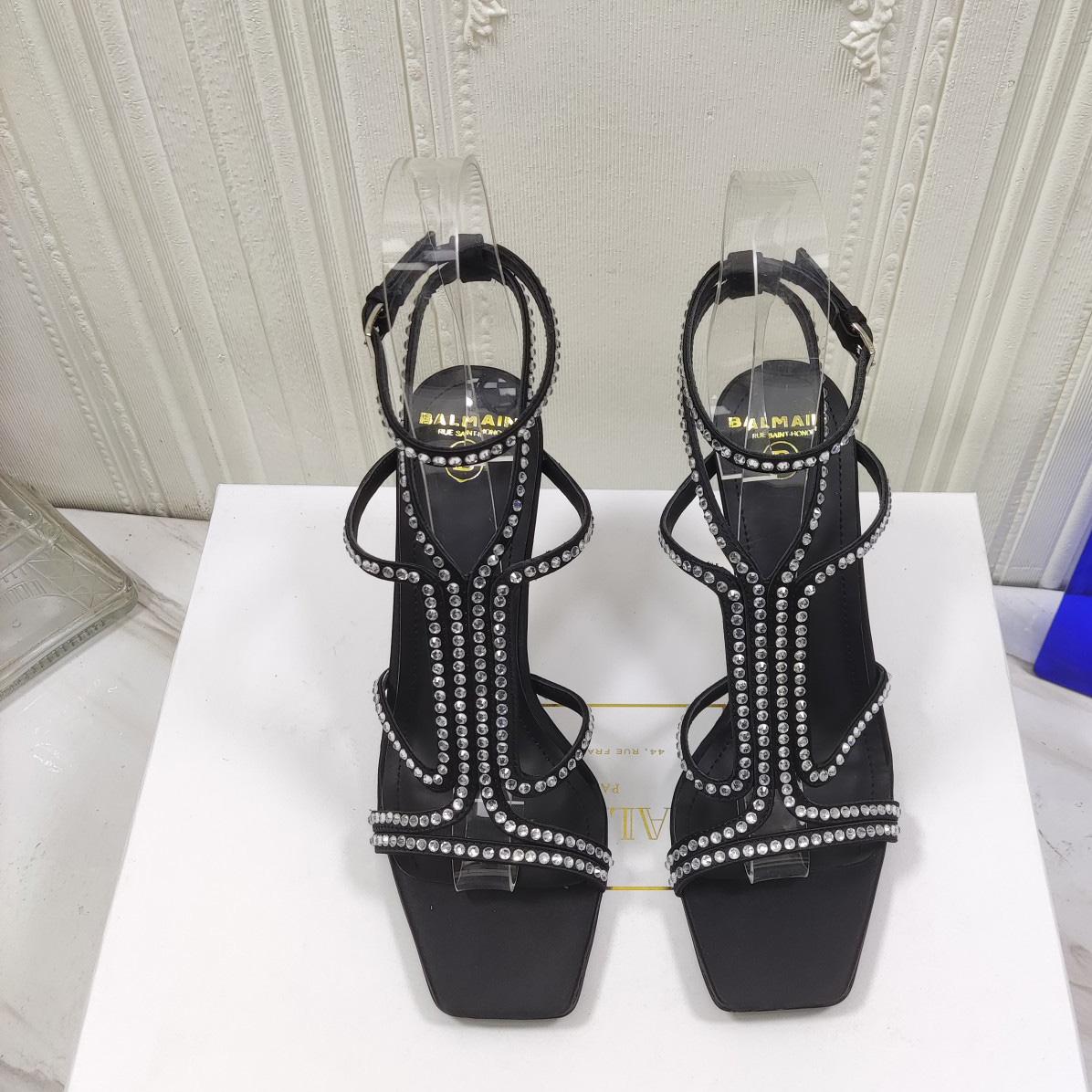 Balmain Moneta 95mm Crystal-embellished Sandals - DopestKickz