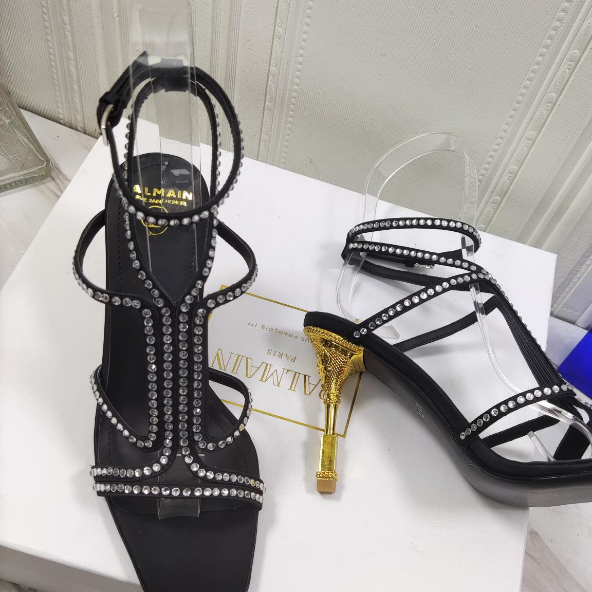 Balmain Moneta 95mm Crystal-embellished Sandals - DopestKickz