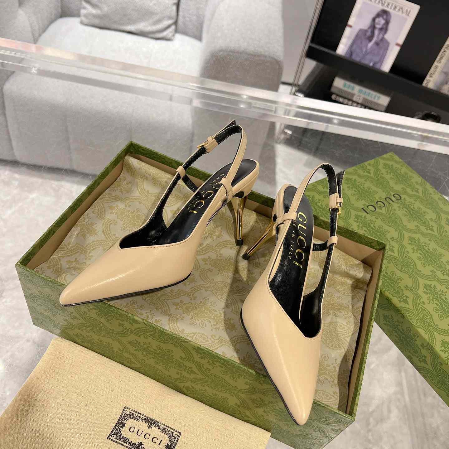 Gucci Women's Slingback Heeled Pump - DopestKickz