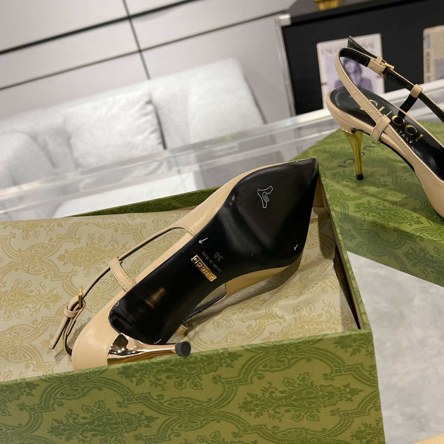 Gucci Women's Slingback Heeled Pump - DopestKickz