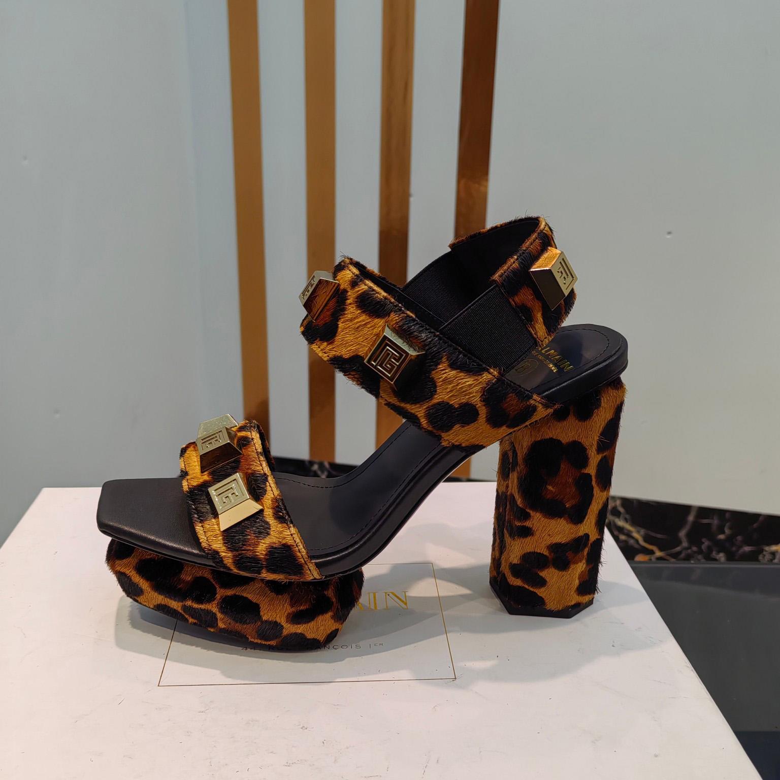 Balmain Ava Leopard-print Platform Sandals - DopestKickz