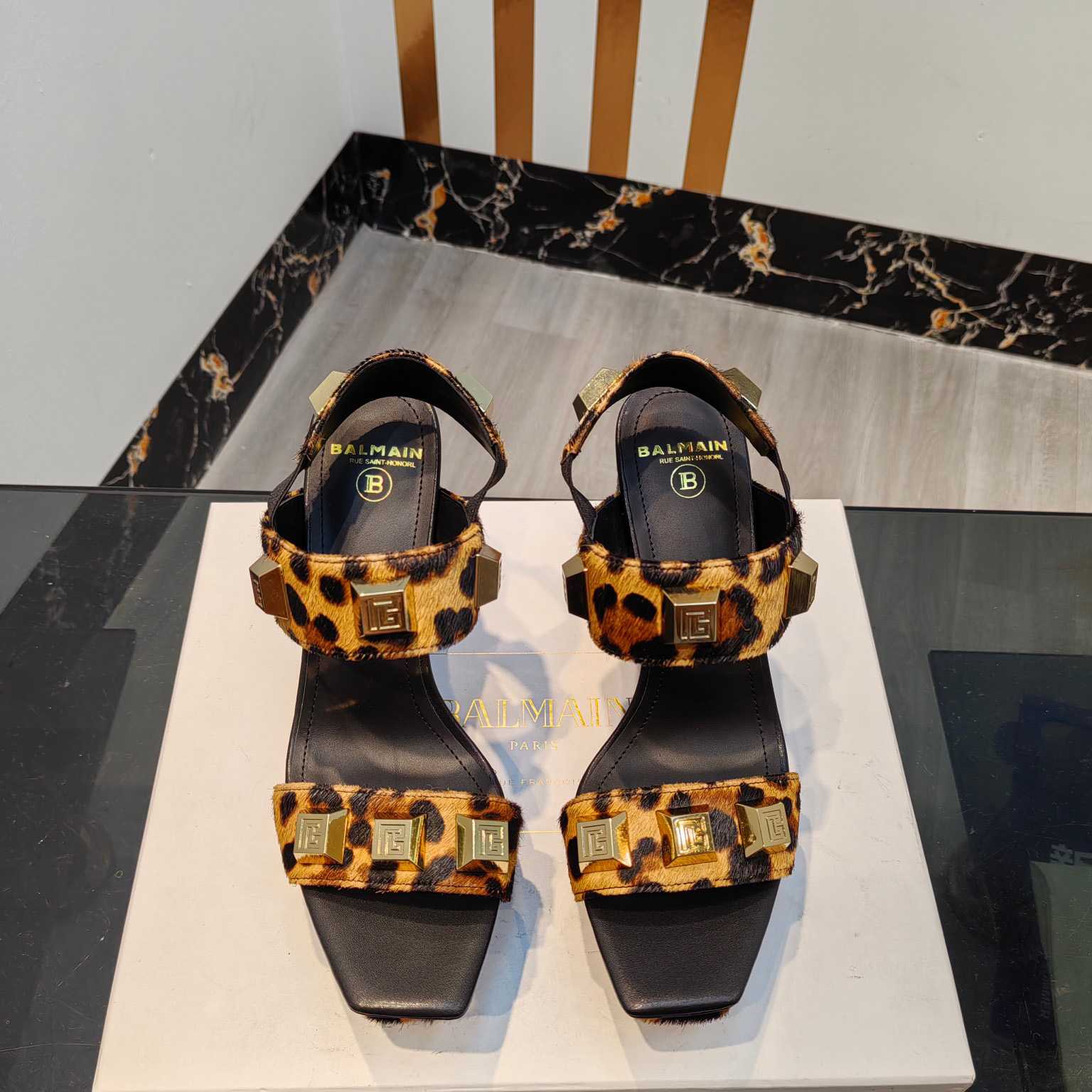 Balmain Ava Leopard-print Platform Sandals - DopestKickz