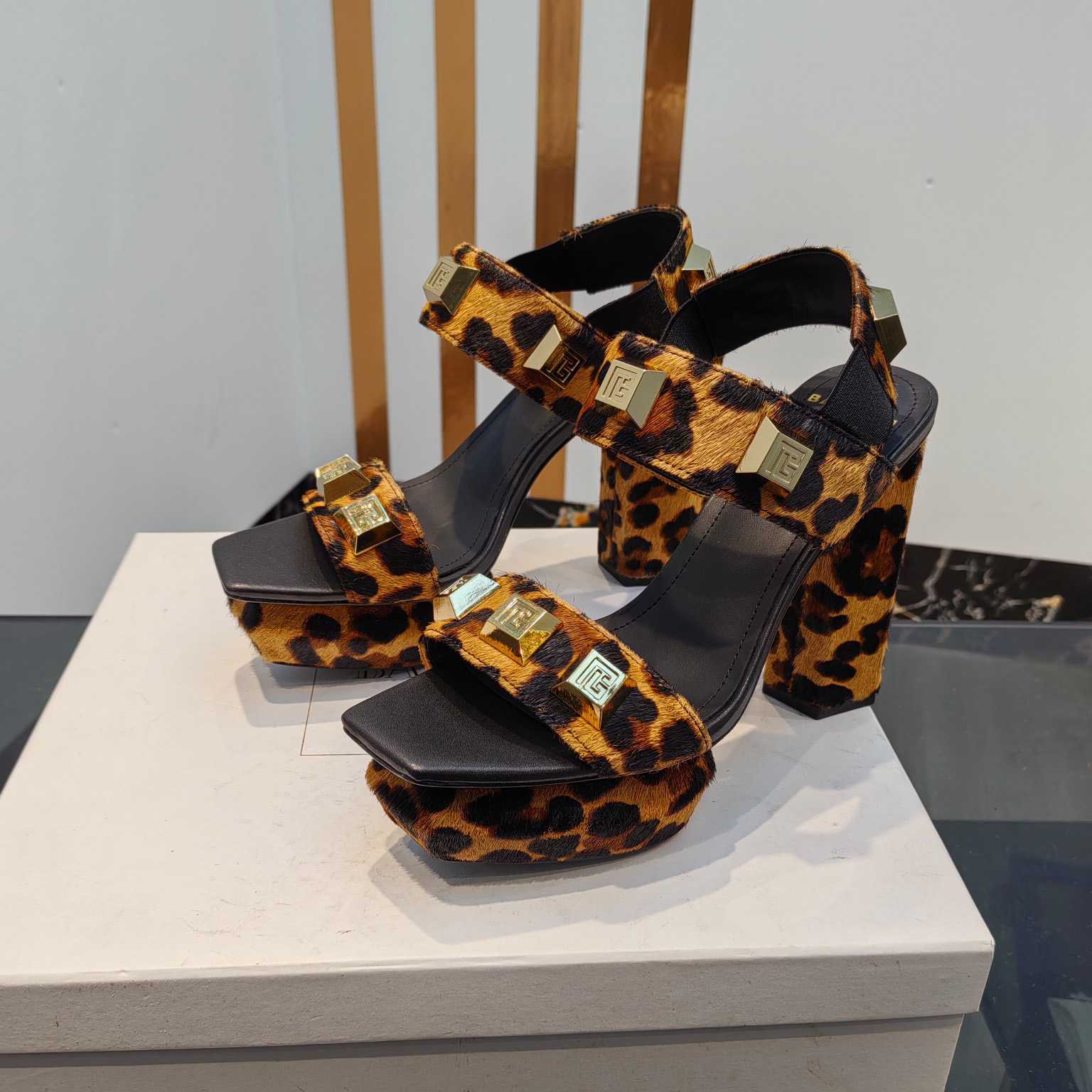 Balmain Ava Leopard-print Platform Sandals - DopestKickz