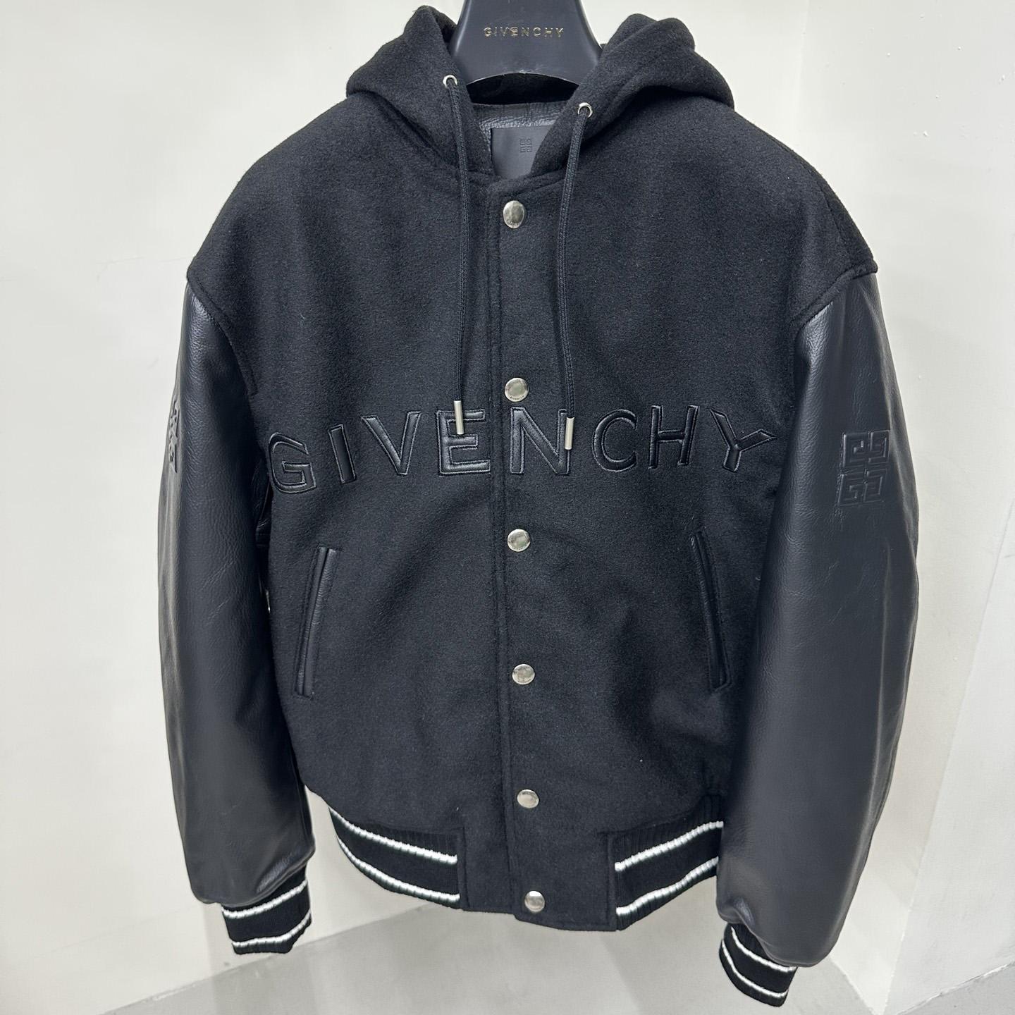 Givenchy Raised-logo Hooded Varsity Jacket - DopestKickz