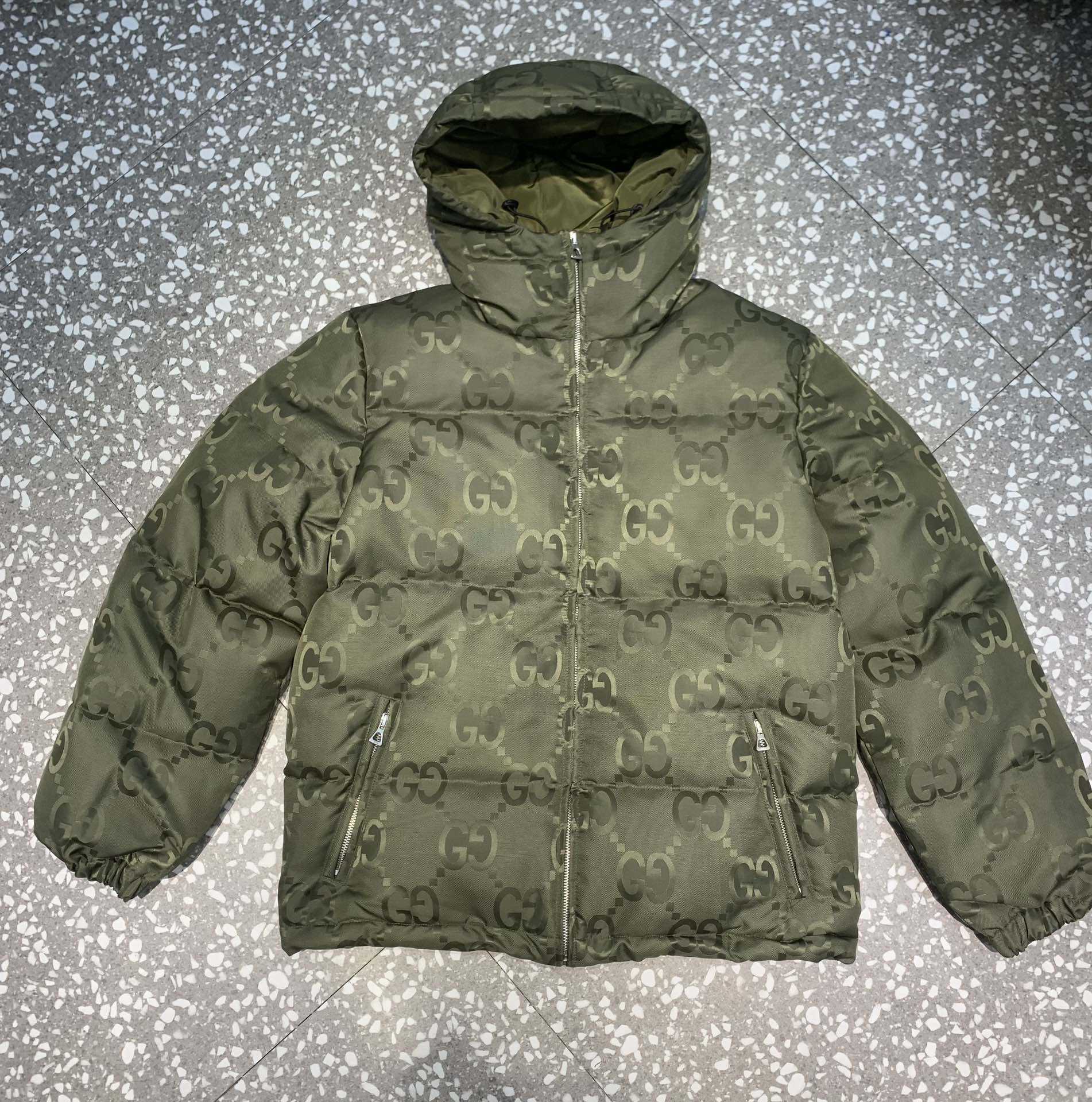 Gucci Jumbo GG Canvas Down Jacket - DopestKickz