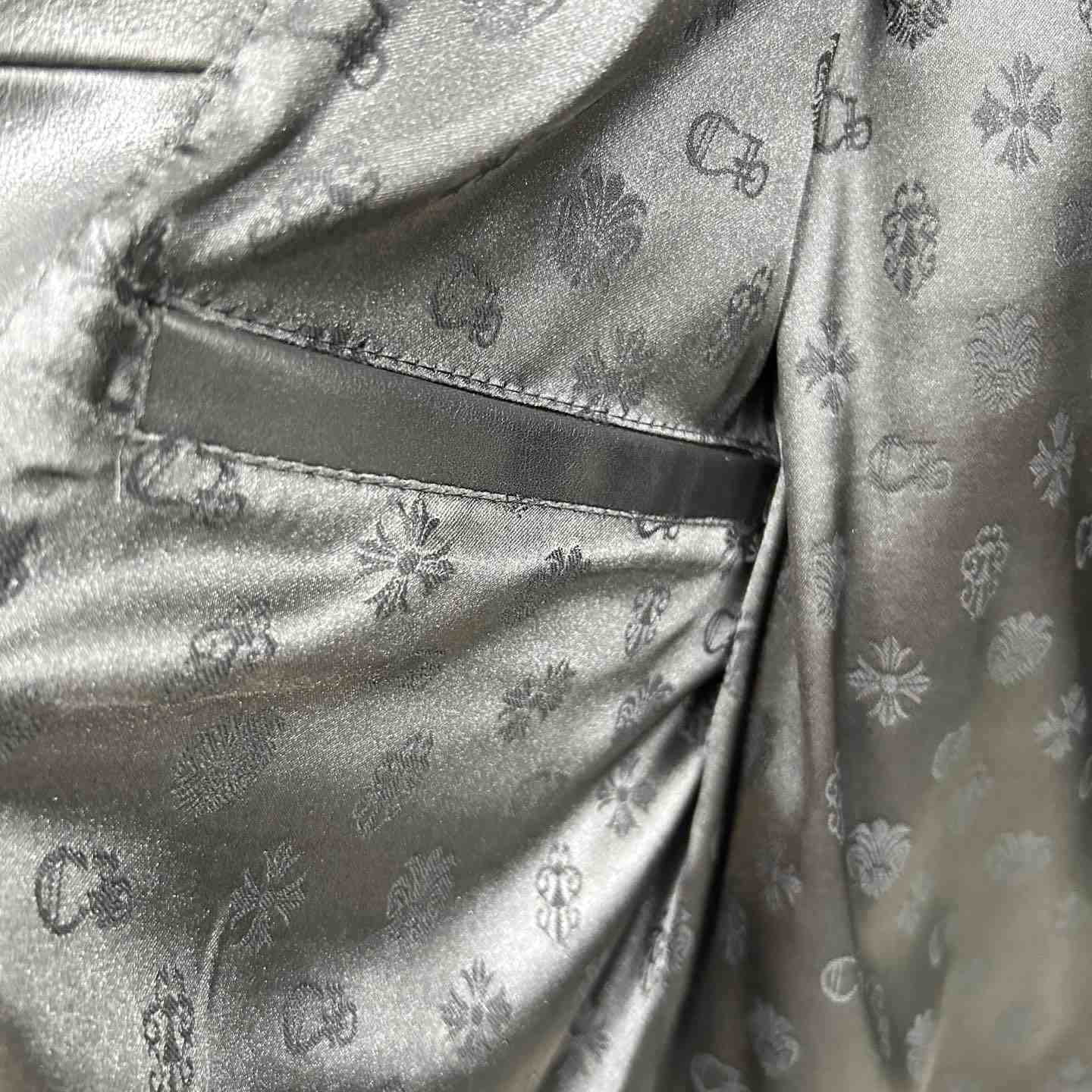 Chrome Heart Leather Patched Leather Jacket - DopestKickz