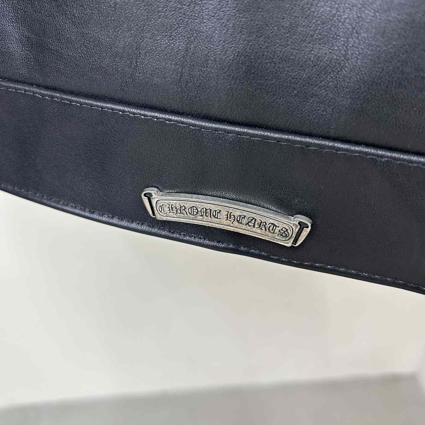 Chrome Heart Leather Patched Leather Jacket - DopestKickz