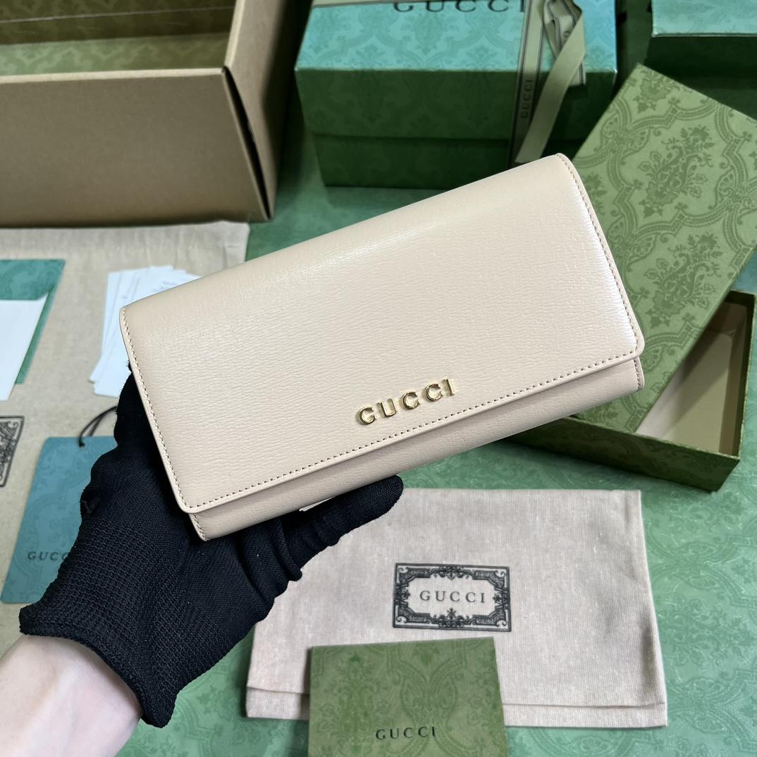 Gucci Continental Wallet With Gucci Script - DopestKickz