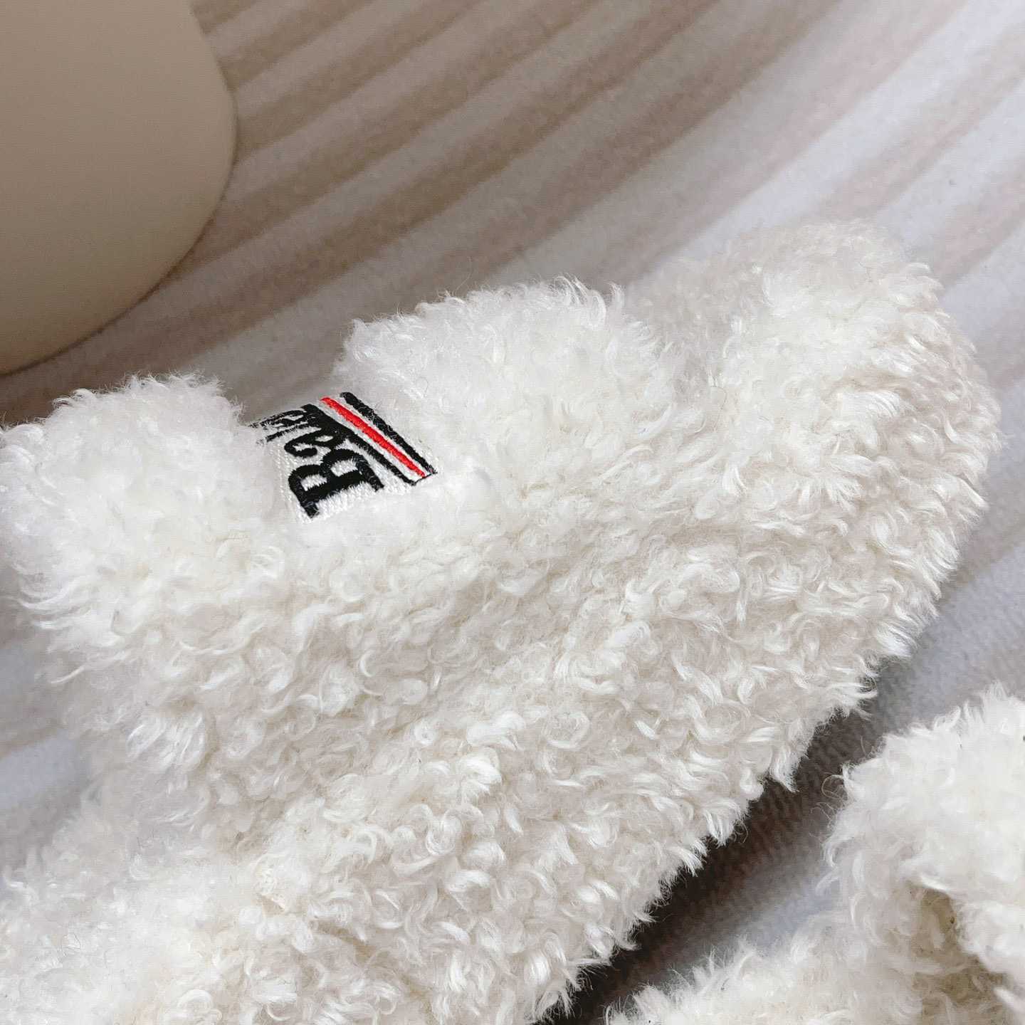 Balenciaga Furry Platform Sandal In White - DopestKickz