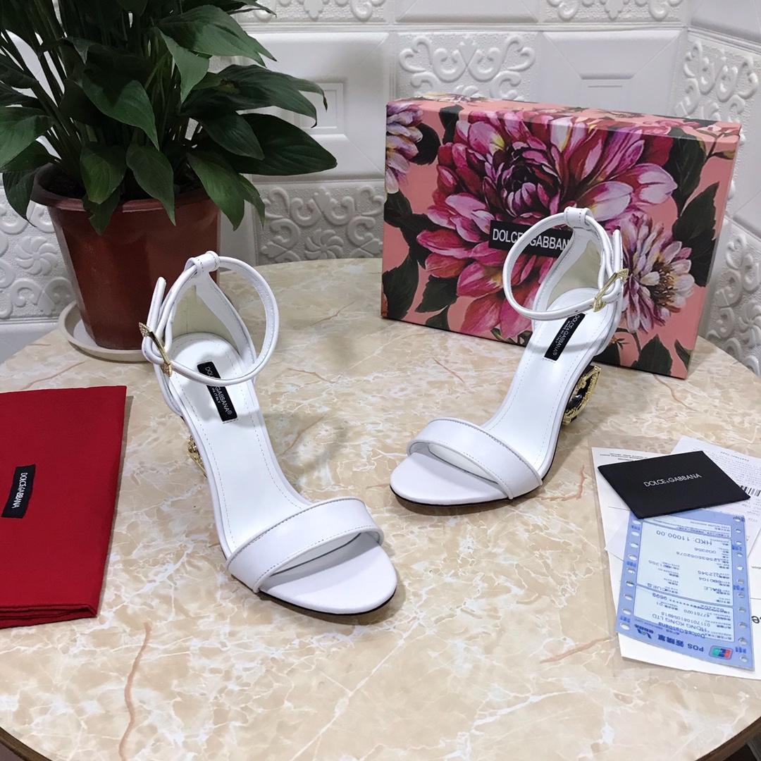 Dolce & Gabbana Nappa Leather Sandals With Baroque DG Detail - DopestKickz