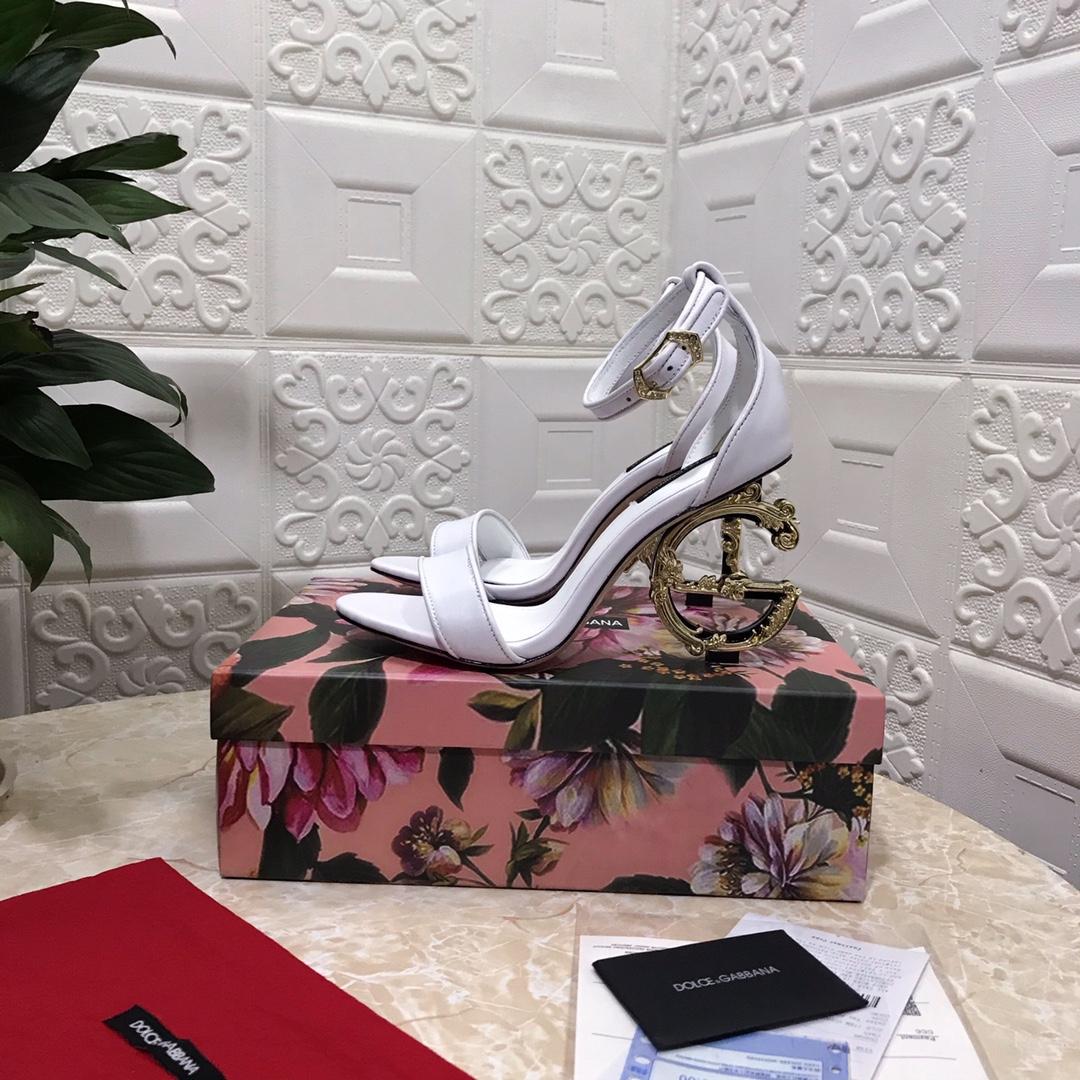 Dolce & Gabbana Nappa Leather Sandals With Baroque DG Detail - DopestKickz