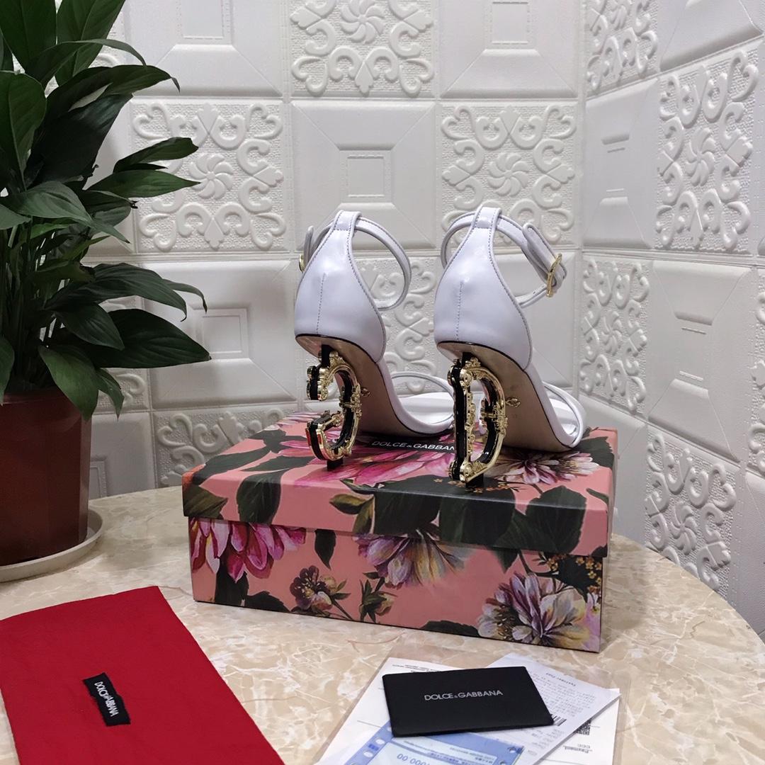 Dolce & Gabbana Nappa Leather Sandals With Baroque DG Detail - DopestKickz