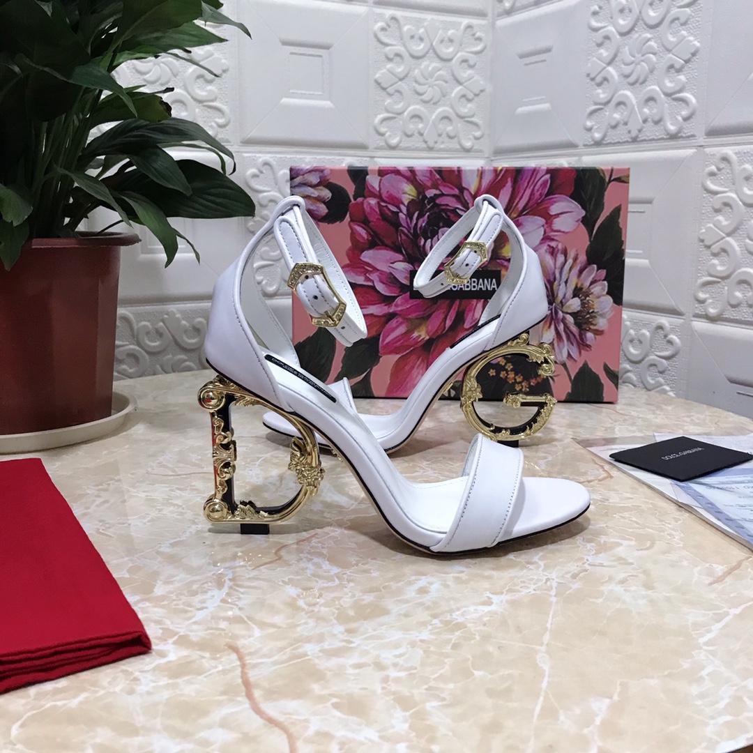 Dolce & Gabbana Nappa Leather Sandals With Baroque DG Detail - DopestKickz