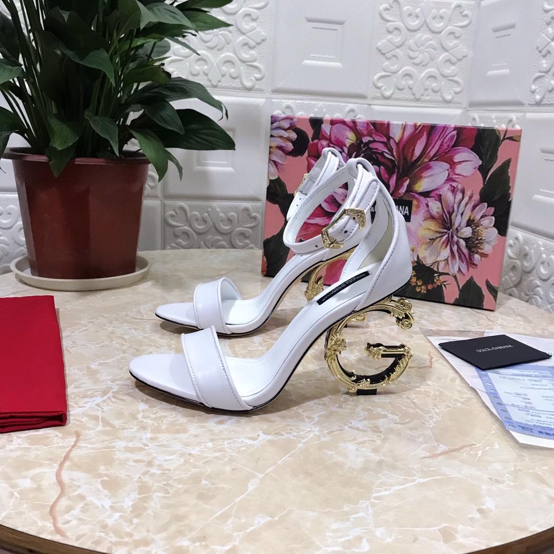 Dolce & Gabbana Nappa Leather Sandals With Baroque DG Detail - DopestKickz