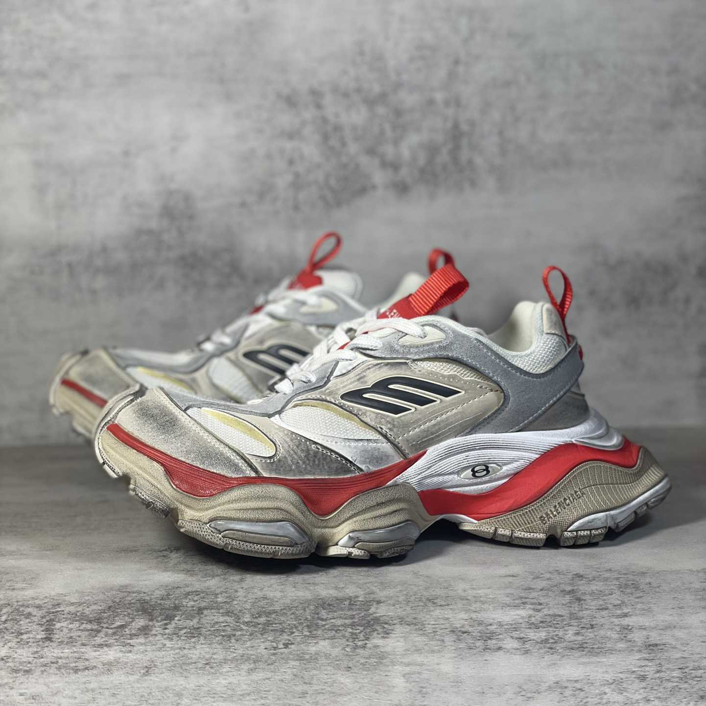 Balenciaga Cargo Sneaker In Beige, Grey And Red - DopestKickz