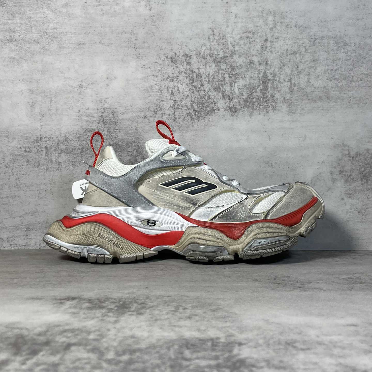 Balenciaga Cargo Sneaker In Beige, Grey And Red - DopestKickz